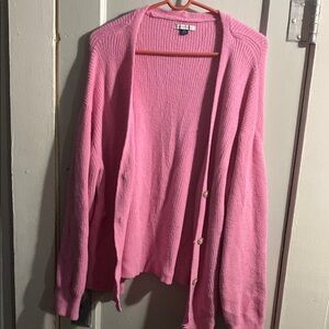 American Eagle Outfitters Pink Cardigan Sweater Open Front